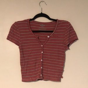 Dickies Pink and Yellow Striped Mini T